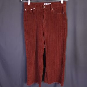 Free People Zee‎ Gee Why Corduroy Pants Raw Hem Cropped Size 29